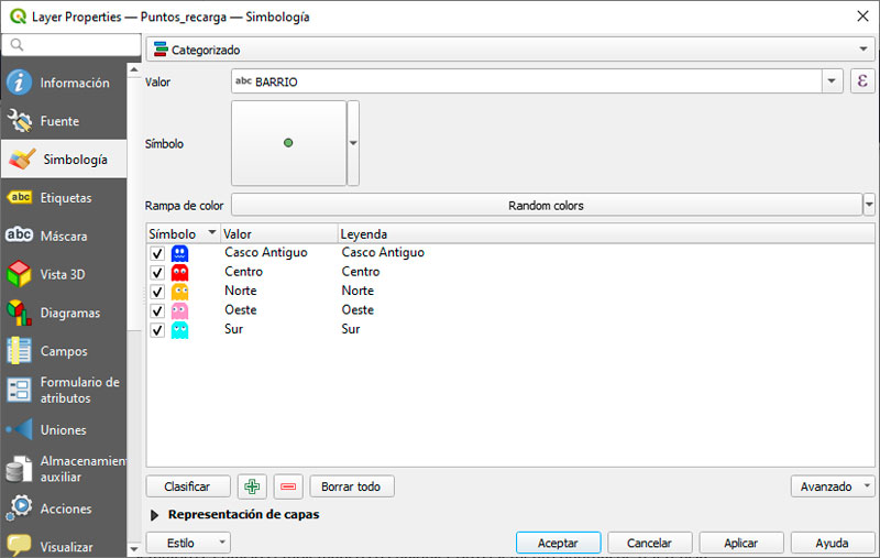 Simbología svg y png en QGIS